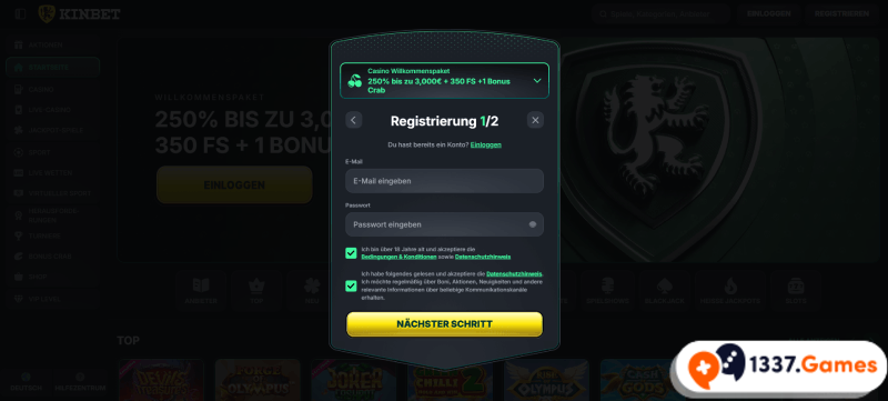 Registrierung im Paysafecard Casino ohne Limits