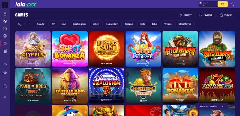 Casinospellen bij LalaBet