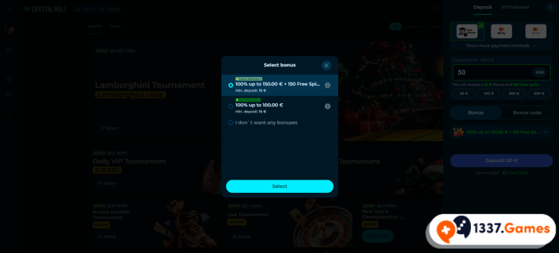 CrystalRoll reload bonus activeren