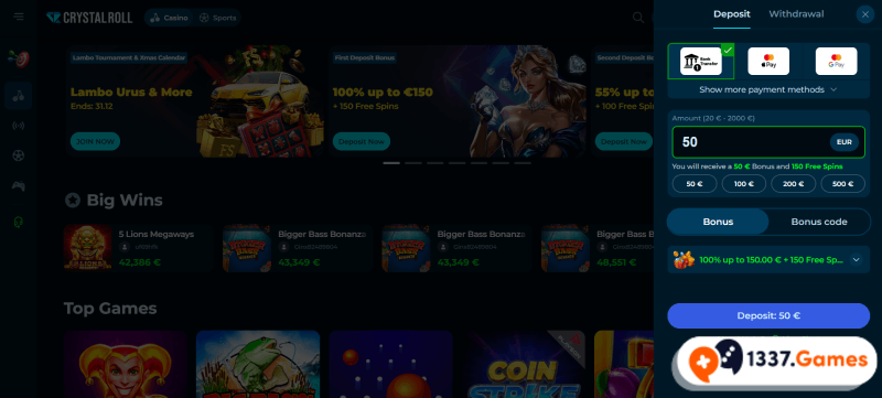 Storting CrystalRoll Evolution Gaming